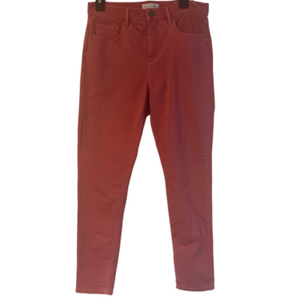 Loft Women's Modern Skinny Crop Denim Jeans, Size 28/6, Color Salmon